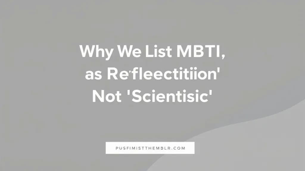 Why We List MBTI as 'Reflection' Not 'Scientific' on Our Holistic Library